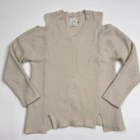 Lyssé Oyster Cold Shoulder Pullover Sweater - Picture 1 of 9